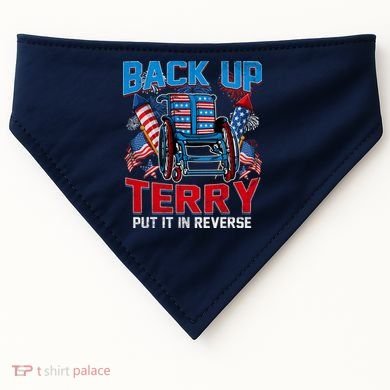 Back Up Terry Put It In Reverse Funny 4th Of July Fireworks USA-Made Doggie Bandana