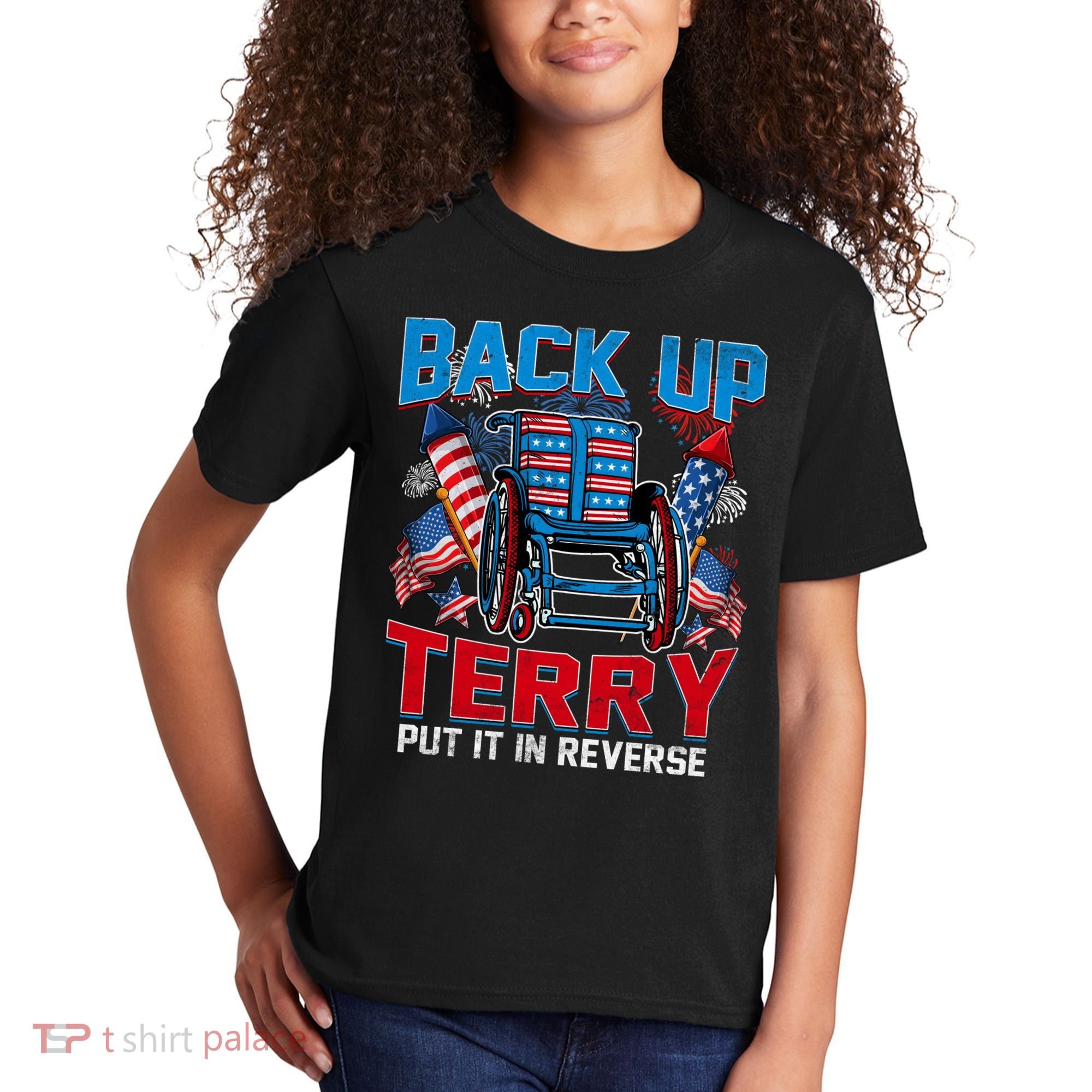 Back Up Terry Put It In Reverse Funny 4th Of July Fireworks Kids T-Shirt