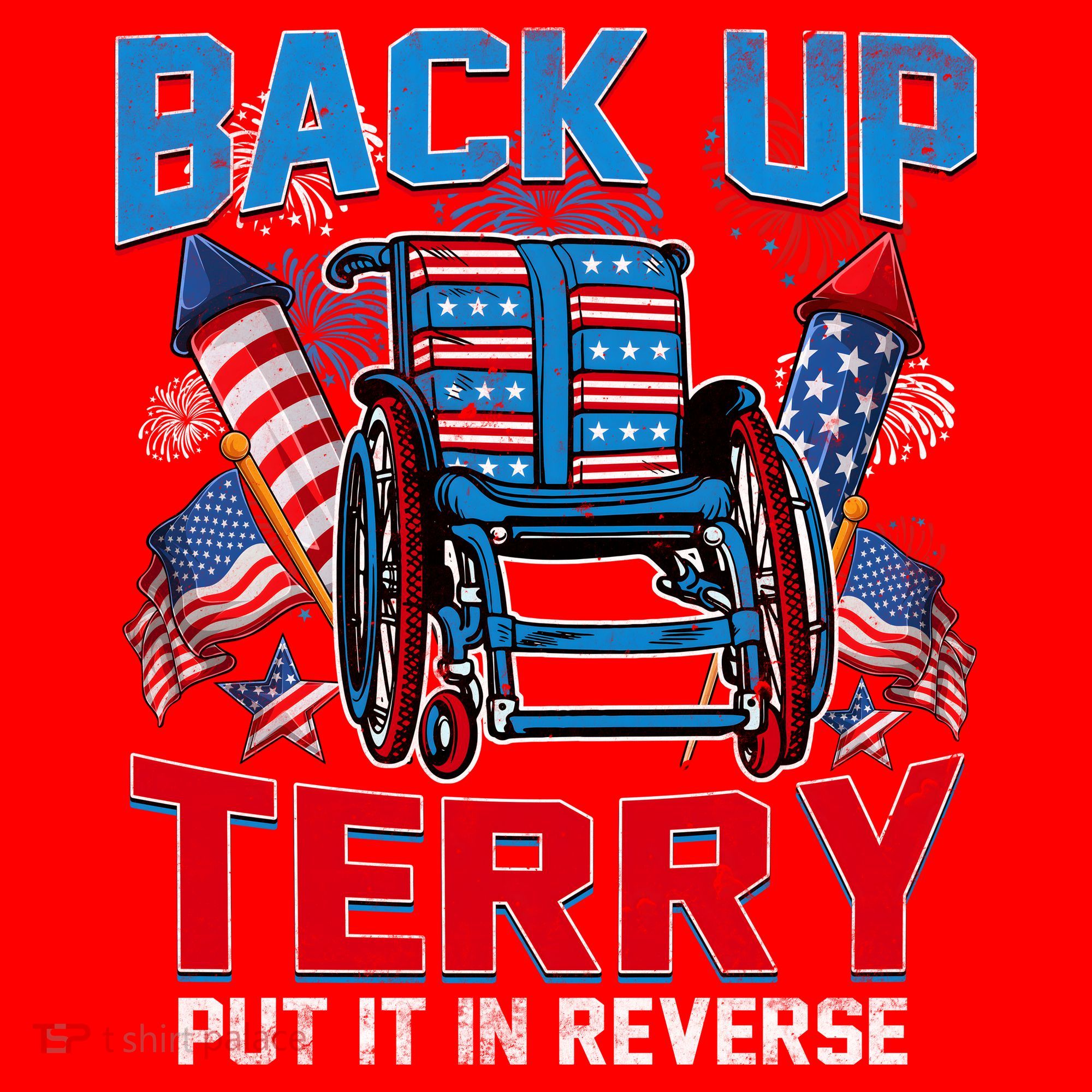 Back Up Terry Put It In Reverse Funny 4th Of July Fireworks Santa Hat