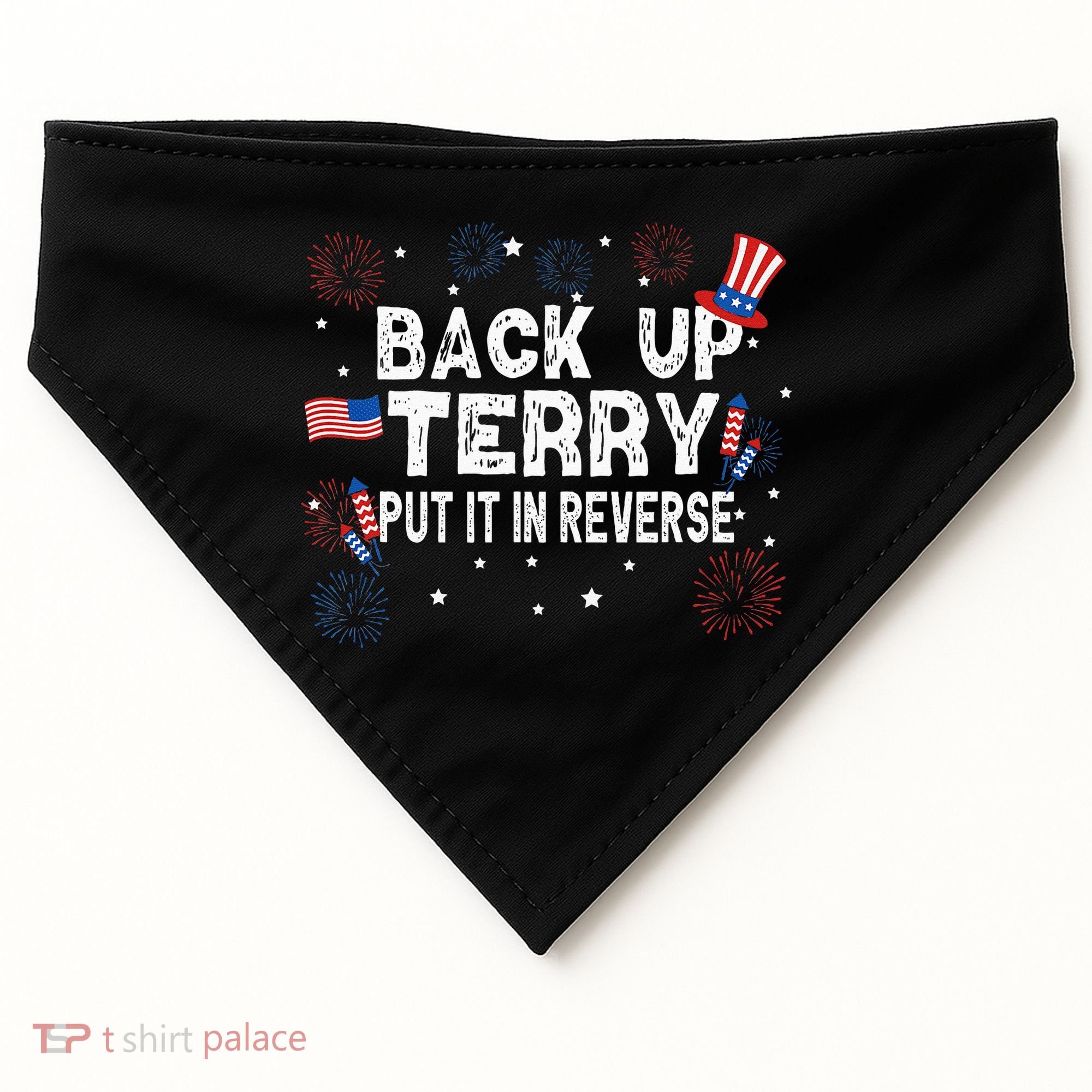 Back Up Terry Put It In Reverse Funny 4th Of July USA-Made Doggie Bandana