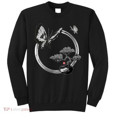 Butterflies And Bonzai Tree Japanese Ink Sweatshirt