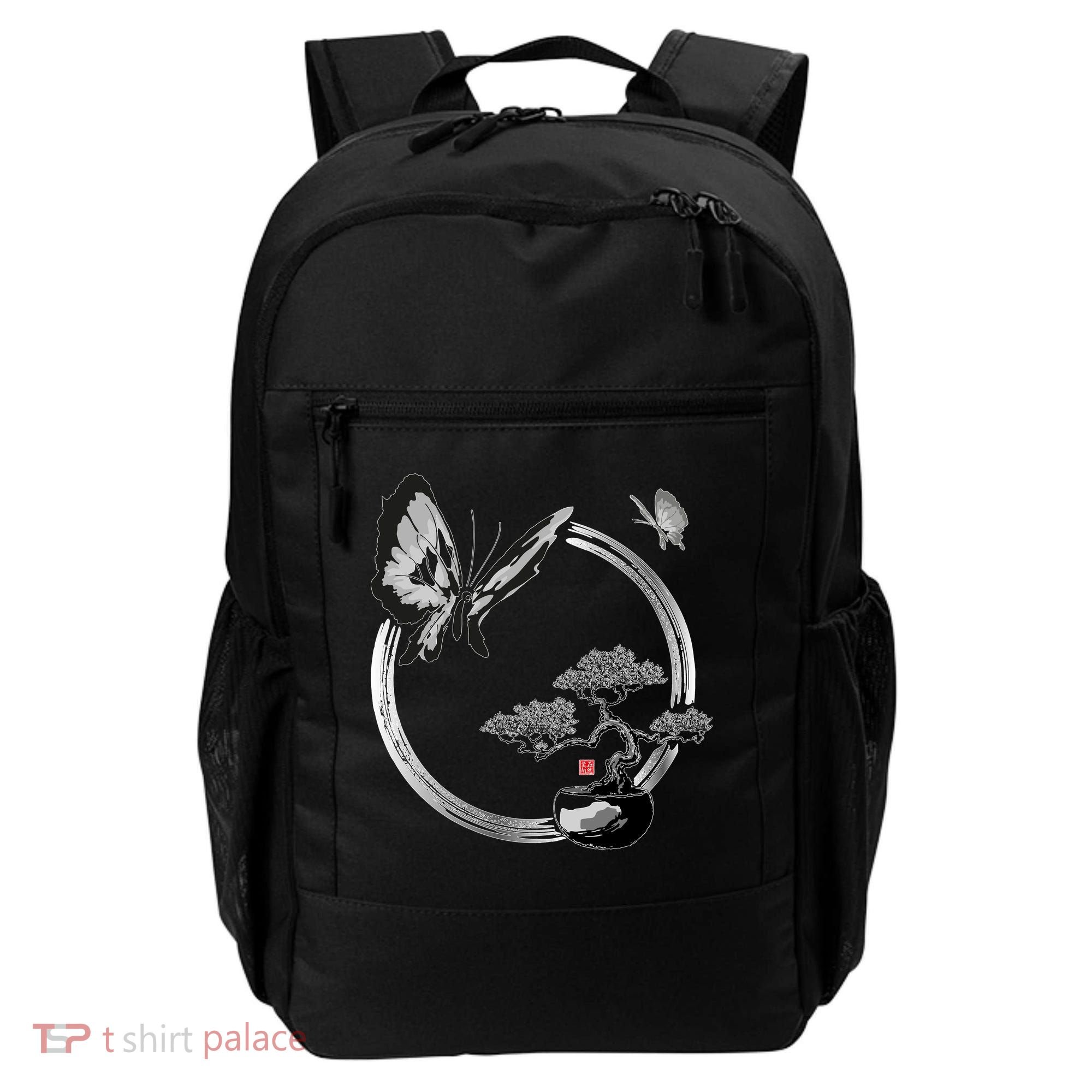 Butterflies And Bonzai Tree Japanese Ink Backpack