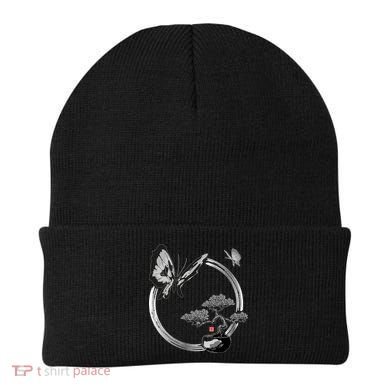 Butterflies And Bonzai Tree Japanese Ink Beanie