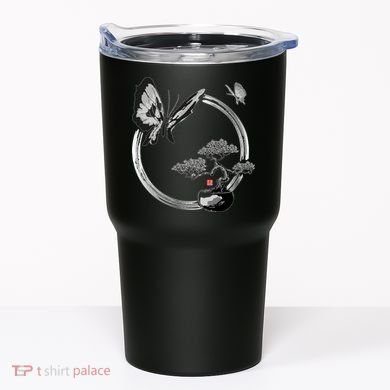 Butterflies And Bonzai Tree Japanese Ink Tumbler