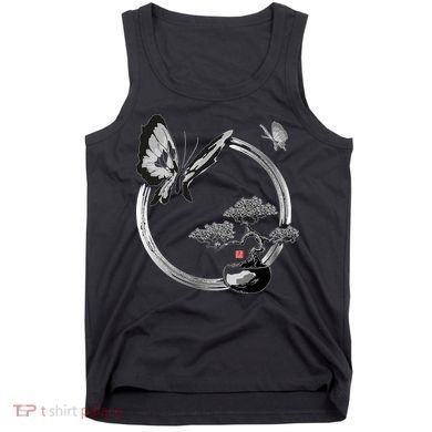 Butterflies And Bonzai Tree Japanese Ink Tank Top