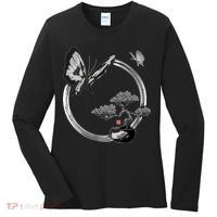 Butterflies And Bonzai Tree Japanese Ink Women's Long Sleeve Shirt thumb 0