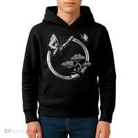 Butterflies And Bonzai Tree Japanese Ink Kids Hoodie thumb 4