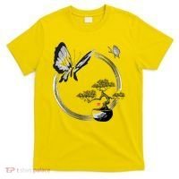 Butterflies And Bonzai Tree Japanese Ink T-Shirt thumb 0