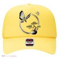Butterflies And Bonzai Tree Japanese Ink Hat thumb 0