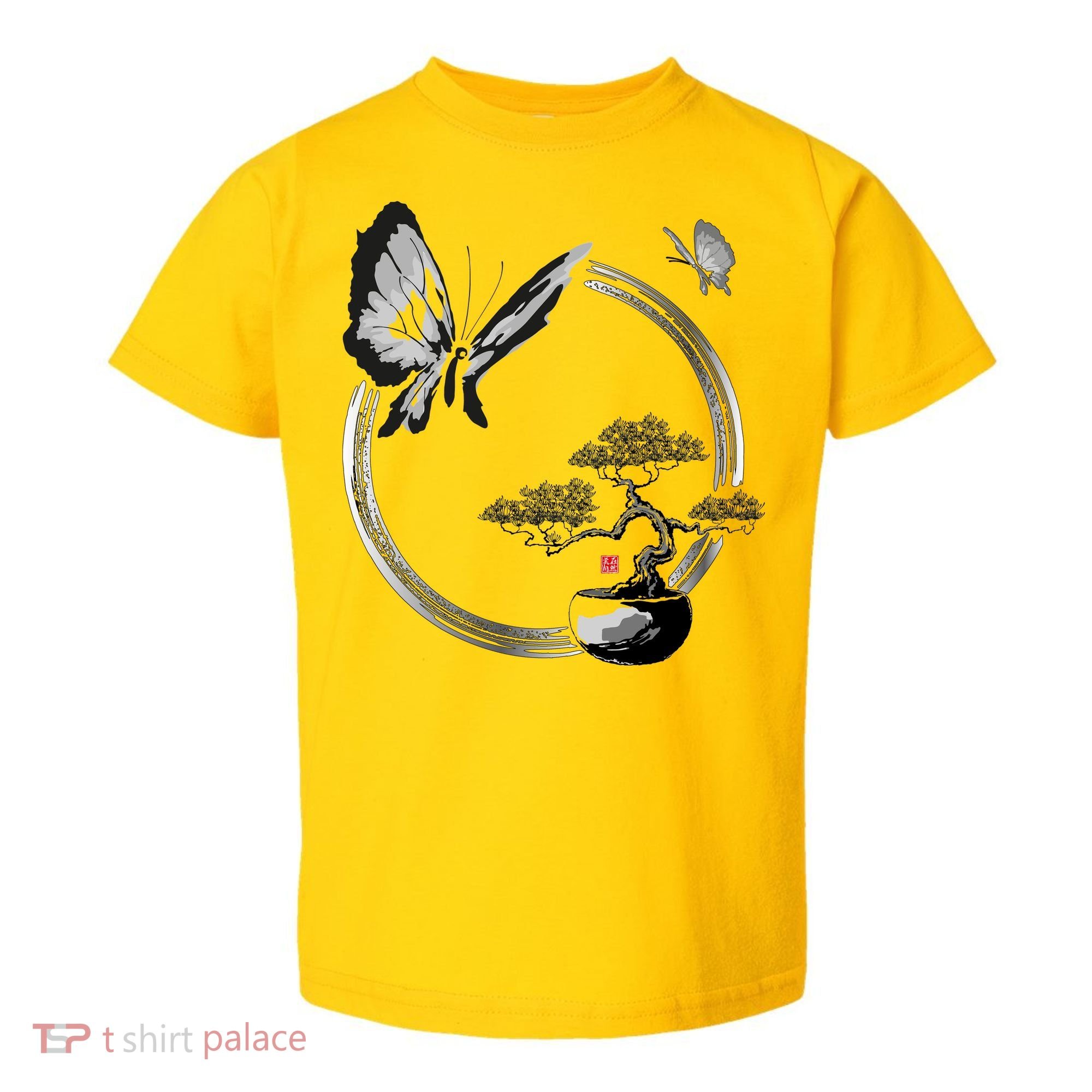Butterflies And Bonzai Tree Japanese Ink Toddler T-Shirt