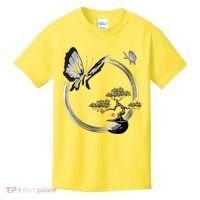 Butterflies And Bonzai Tree Japanese Ink Kids T-Shirt thumb 0