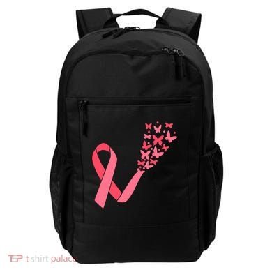 Butterfly Burst Breast Cancer Ribbon Backpack