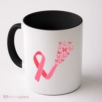 Butterfly Burst Breast Cancer Ribbon Coffee Mug thumb 0