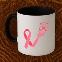 Butterfly Burst Breast Cancer Ribbon Coffee Mug thumb 2