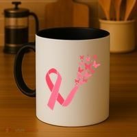 Butterfly Burst Breast Cancer Ribbon Coffee Mug thumb 4