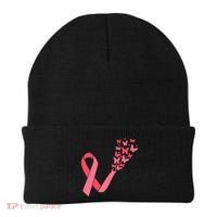 Butterfly Burst Breast Cancer Ribbon Beanie thumb 0