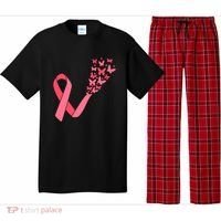 Butterfly Burst Breast Cancer Ribbon Pajama Set thumb 0