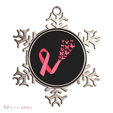 Butterfly Burst Breast Cancer Ribbon Ornament
