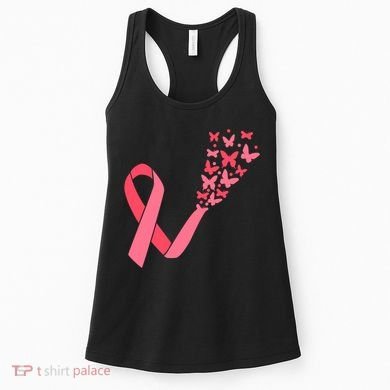 Butterfly Burst Breast Cancer Ribbon Women's Tank Top