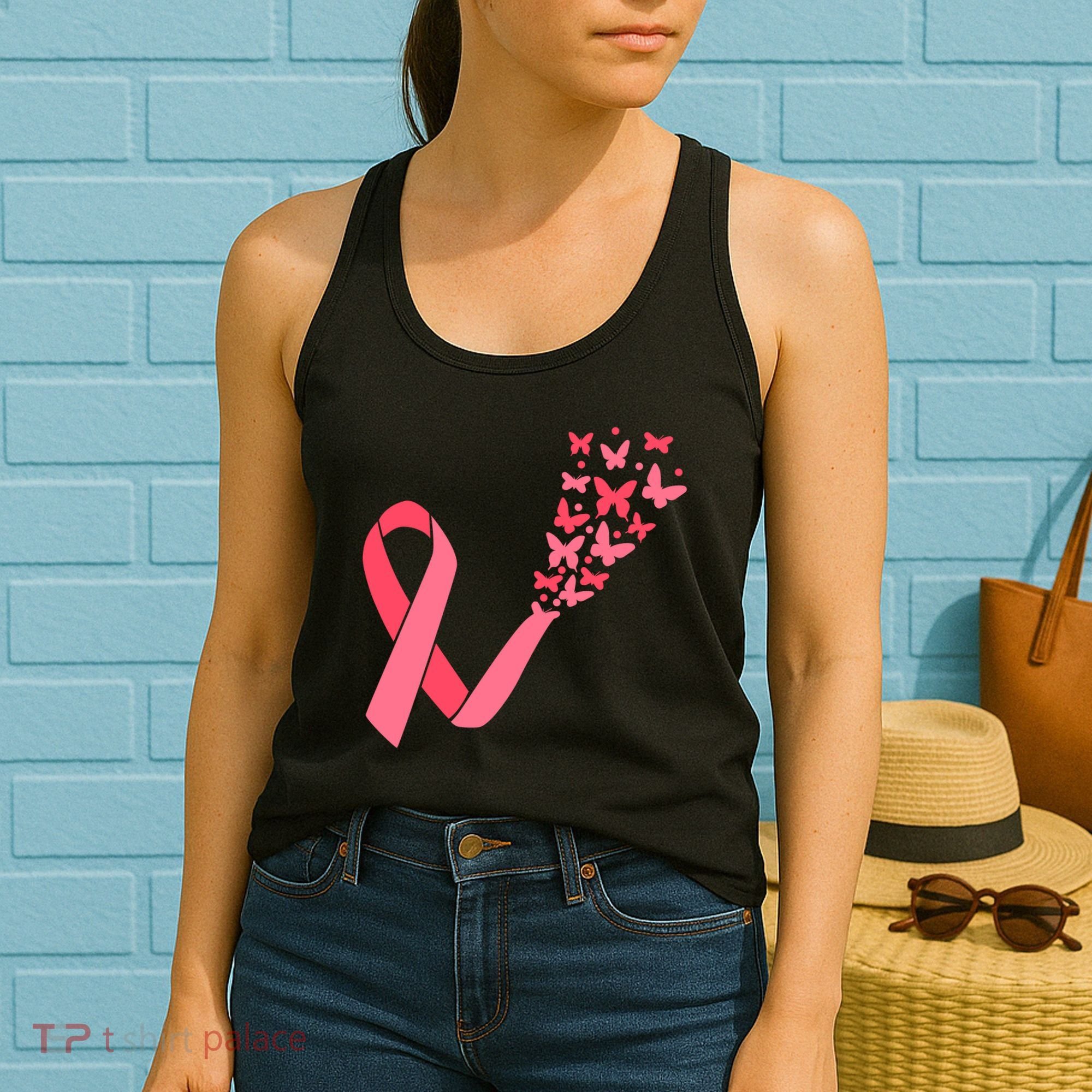 Butterfly Burst Breast Cancer Ribbon Women's Tank Top