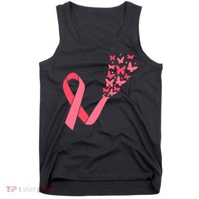 Butterfly Burst Breast Cancer Ribbon Tank Top