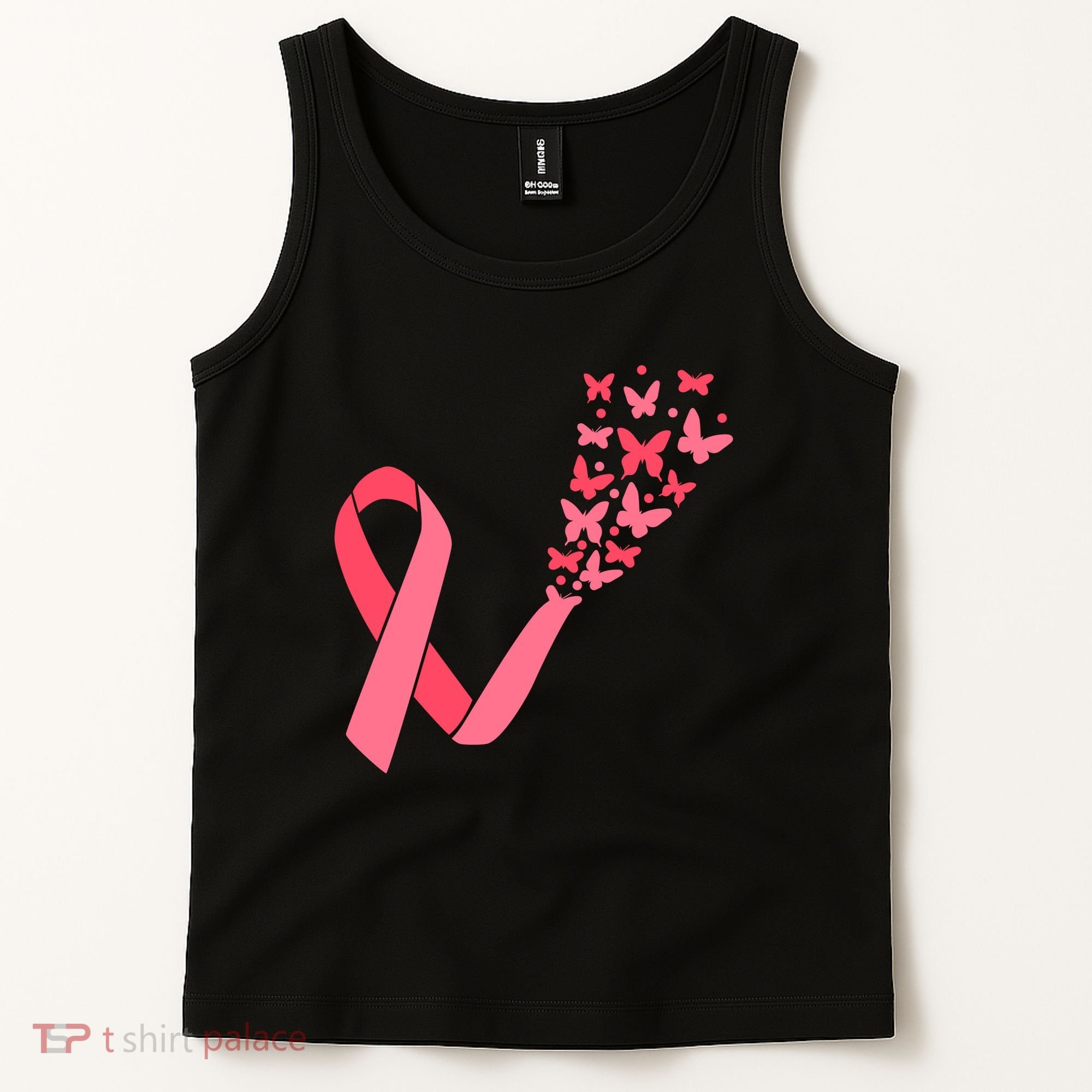 Butterfly Burst Breast Cancer Ribbon Tank Top