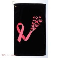 Butterfly Burst Breast Cancer Ribbon Golf Towel thumb 0