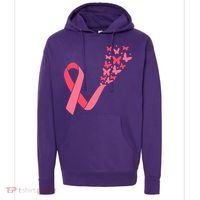 Butterfly Burst Breast Cancer Ribbon Hoodie thumb 0