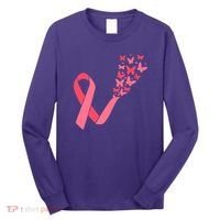 Butterfly Burst Breast Cancer Ribbon Long Sleeve Shirt thumb 0