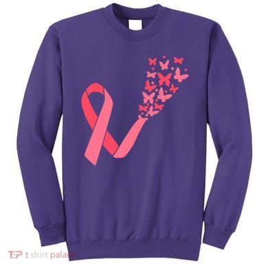 Butterfly Burst Breast Cancer Ribbon Sweatshirt