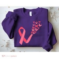 Butterfly Burst Breast Cancer Ribbon Sweatshirt thumb 2