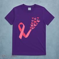 Butterfly Burst Breast Cancer Ribbon T-Shirt thumb 5