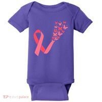 Butterfly Burst Breast Cancer Ribbon Baby Bodysuit thumb 0