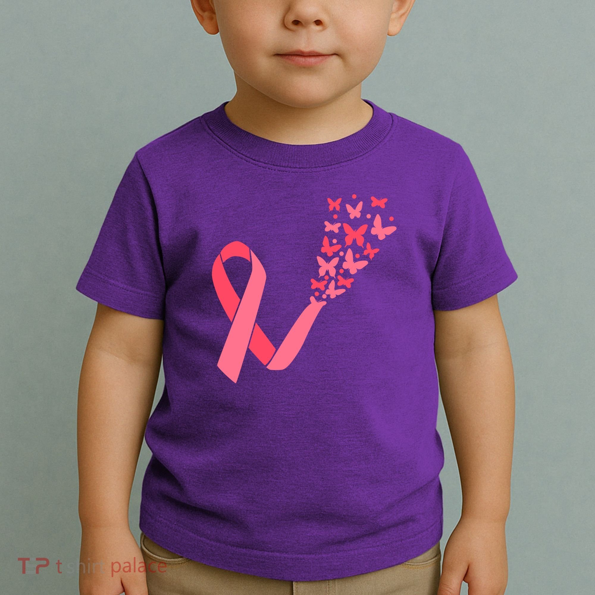 Butterfly Burst Breast Cancer Ribbon Toddler T-Shirt