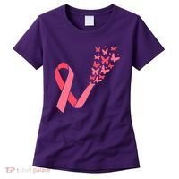 Butterfly Burst Breast Cancer Ribbon Women's T-Shirt thumb 0