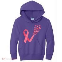 Butterfly Burst Breast Cancer Ribbon Kids Hoodie thumb 0
