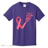 Butterfly Burst Breast Cancer Ribbon Kids T-Shirt thumb 0