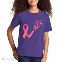 Butterfly Burst Breast Cancer Ribbon Kids T-Shirt thumb 2