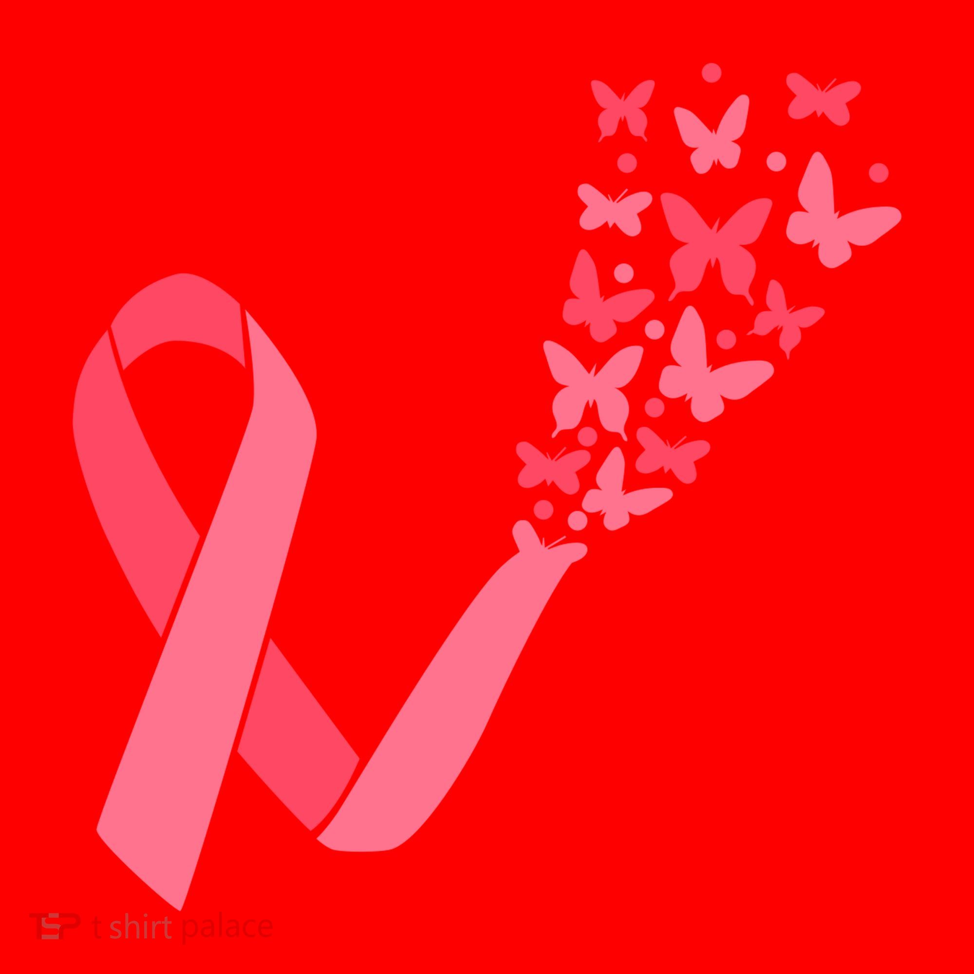 Butterfly Burst Breast Cancer Ribbon Santa Hat
