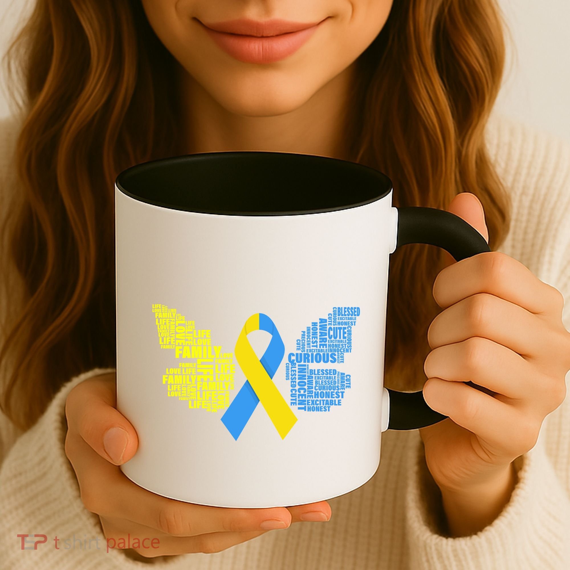 Butterfly Down Syndrome Inspiring Words Coffee Mug