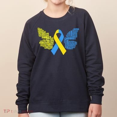 Butterfly Down Syndrome Inspiring Words Women's Sweatshirt