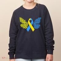 Butterfly Down Syndrome Inspiring Words Women's Sweatshirt thumb 0