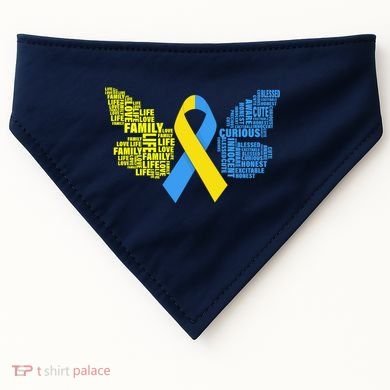 Butterfly Down Syndrome Inspiring Words USA-Made Doggie Bandana