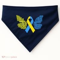 Butterfly Down Syndrome Inspiring Words USA-Made Doggie Bandana thumb 0
