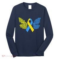 Butterfly Down Syndrome Inspiring Words Long Sleeve Shirt thumb 0