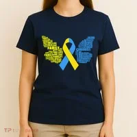 Butterfly Down Syndrome Inspiring Words T-Shirt thumb 4