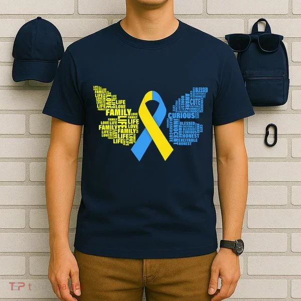 Butterfly Down Syndrome Inspiring Words T-Shirt
