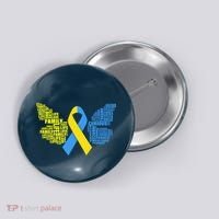 Butterfly Down Syndrome Inspiring Words Button thumb 0