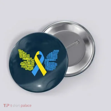 Butterfly Down Syndrome Inspiring Words Button