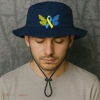 Butterfly Down Syndrome Inspiring Words Bucket Hat thumb 2